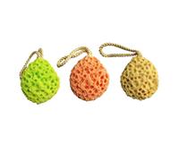 OFFIGAM Esponjas De Baño Naturales y Esponja De Ducha Panal 3 Unidades Tamaño Mediano Antibacterianas Para Ñiño y Adulto Uso Exfoliación Masaje Baño Color Amarillo Jengibre