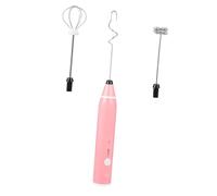 OFFIGAM Espumador Eléctrico USB de Mano Acero Inoxidable Batidor Automático para Leche Batidor de Huevos y Mezclas Herramienta Portátil para Cocina y Repostería Color Rosa con Gancho