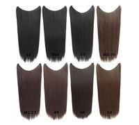 OFFIGAM Extensiones De Cabello De Línea Recta Pescado Para Mujeres Color Marrón Aumenta Longitud y Volumen Reutilizables y Fáciles De Usar Para Fiestas y Uso Diario