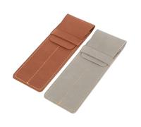 OFFIGAM Funda de Cuero para Bolígrafos Doble, Elegante y Fácil de Insertar, Protege contra Polvo, Estilo Simple y Atractivo, Paquete de 2 Unidades para Oficina o Escuela Varios Estilos