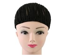 OFFIGAM Gorro de Peluca de Ganchillo Negro de Poliéster, Elástico y Ajustable para Hacer Pelucas Trenzas Africanas, Adecuado para Uso Diario