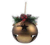 OFFIGAM Gran Campana Decorativa Hierro Envejecido para Colgar Adorno Navideño DIY con Campana de Gran para Decoración de Árboles y Fiestas Navideñas
