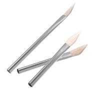 OFFIGAM Herramientas para Alisar Joyas de Ágata Mango de Acero Inoxidable, Set 3 Piezas para Pulir Joyas de Orfebrería, Bruñidor de Ágata para Acabado Liso y Brillo Profesional