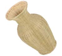 OFFIGAM Jarrón Decorativo de Bambú Tejido con Técnica Manual Efecto Decorativo y Diseño Elegante para Exhibir Flores Secas en Sala o Escritorio