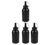OFFIGAM Juego de 4 Botellas Pequeñas de Plástico para Almacenamiento Compacto, Resistentes y Portátiles, Ideales para Actividades al Aire Libre y Almacenaje Seguro
