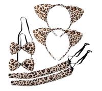 OFFIGAM Juego de Diadema de Gato 6 Piezas Diademas de Gato Pajarita Accesorios de Disfraz para Fiestas de Halloween para Niños y Adultos Material