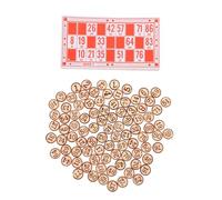 OFFIGAM Juego de Mesa Lógico de Bingo y Ajedrez Ruso Set de Madera Tarjetas Numéricas y Piezas Juego Clásico para Fiesta Familiar para Grupos Grandes Entretenimiento Educativo
