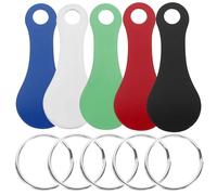 OFFIGAM Llavero Estilo Clásico y Elegante Ficha para Carrito 5 Piezas de Acero Inoxidable , Diseño y Resistente para Supermercado