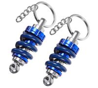 OFFIGAM Llavero Forma de Amortiguador de Aleación de Aluminio, Tamaño Compacto 8,2x2,7x2,2 Cm, Color Azul, Set de 2 Piezas, Colgante para Llaves y Bolsos, Accesorio Automotor
