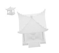 OFFIGAM Miniatura De Pagoda Blanca para Jardín Estatuilla De Pabellón Detalles Realistas y Montaje Personalizado Accesorio Decorativo para Bonsái y Paisajes Miniatura