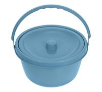 OFFIGAM Orinal Portátil con Tapa Azul para Adultos Mayores y Mujeres Embarazadas, Cubo de Orina Compacto de Plástico, Bacinilla Unisex para Higiene Personal y Camping