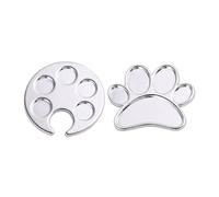 OFFIGAM Paleta Para Mezclar Colores De Uñas 2 Piezas Tamaño Pequeño Color Plateado Para Manicura Profesional Artista Decoración Uñas Hogar Tienda