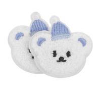 OFFIGAM Parches de Puntadas de Dibujos Animados para Decoración de Jeans y Cuadernos, 2 Piezas de Fieltro Diseño de Oso y Conejo, Prácticos y Adorables