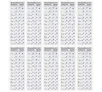 OFFIGAM Pegatinas para Teclado Ruso 10 Unidades, Calcomanías de Letras Adhesivas Negro Mate sobre Fondo Blanco, Compatibles Teclados Portátiles Estándar, Accesorio para Computadora