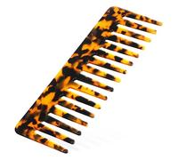 OFFIGAM Peine Antiestático para Cabello Grueso y Rizado 1 Unidad Tamaño Mediano de Láminas de Acetato Color Carey para Peluquería Profesional y Uso en Peinado Diario