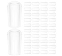 OFFIGAM Protectores de Rosca para Puntas de Perchas, Tapas Transparentes de Pvc de 5 Mm, Cubiertas Protectoras para Ganchos de Alambre, 100 Unidades, Accesorio para Ganchos de Colgar Ropa