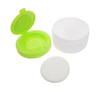 OFFIGAM Puff de Polvo para Bebés con Estuche de Viaje Aplicador para Polvo Corporal Verde de Rana para Protección Solar
