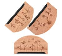 OFFIGAM Removedor de Pelusa Manual de Madera 3 Piezas Diseño de Flor Silvestre para Quitar Bolitas de Suéteres y Ropa, Quitapelusas Reutilizable para Uso Doméstico