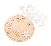 OFFIGAM Set de 7 Señales Mensuales de Madera para Bebés Recién Nacidos, Duraderas Bordes Ásperos, Ideales como Accesorios para Fotografía en Casa