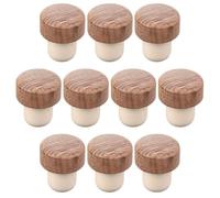 OFFIGAM Tapones de Vino de Madera de Haya para Cierre Fácil y Limpieza Práctica 10 Piezas Diseño Sencillo y Desmontable Color Aleatorio de Botellas