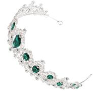 OFFIGAM Tiara de Boda Elegante de Cristal y Aleación Verde, Diadema Ligera para Novia Decoración de Joyas, Adecuado para Compromisos y Fiestas Nupciales