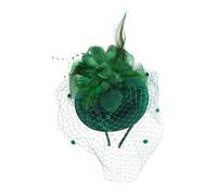OFFIGAM Tocado Fascinador Vintage Para Mujer 1 Unidad Pequeño Sombrero Velo De Malla Transpirable Color Verde Oscuro Para Fiestas y Eventos Sociales Pinza Para Tocado