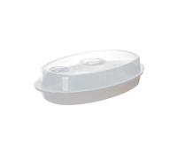 OFFIGAM Vaporera con Tapa Plato para Pescado al Vapor Soporte para Alimentos al Vapor Rápido Calentamiento Retención de Humedad Apto para Verduras y Mariscos Uso Estilo Estilo Aleatorio