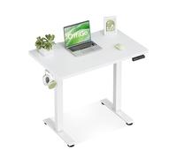 OffiGo Escritorio Elevable, 80 cm Escritorio Pequeño con 3 Memorias de Altura, Mesa Elevable Electrico para Estaciones de Trabajo en Casa, Mesa Ordenador Compacta para Espacios Pequeños, Blanco