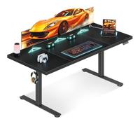 OffiGo Escritorio Regulable en Altura 180 x 70 cm, Tablero de 35 mm, Escritorio Eléctrico con Toma de Corriente, Standing Desk con Patas en T Estables, Ergonomía Oficina, Gaming, Negro