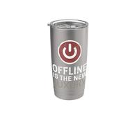 Offline Is The New Luxury Decir diseño vintage chill Vaso térmico de acero inoxidable de doble pared