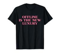Offline Is The New Luxury, Y2k Aesthetic Trendy Quote Slogan Camiseta