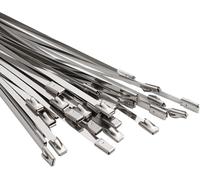 OFFO Bridas Metalicas,30 Piezas,Bridas Cables de Metal,400 mm x 7,9 mm,Bridas Negras,Resistentes a los rayos UV,Bridas Cables de acero para gestión de cables