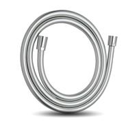 OFFO Manguera Ducha 2.5m,Con protección Antitorsión,Manguera de Ducha de PVC,Flexo Ducha de alta presión de Repuesto,Para Grifería de Baño,Plata