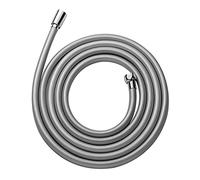 OFFO Manguera Ducha 2.5m,Con protección Antitorsión,Manguera de Ducha de PVC,Flexo Ducha de alta presión de Repuesto,Para Grifería de Baño,Plata