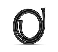 OFFO Manguera Ducha 2m,Con protección Antitorsión,Manguera de Ducha de PVC,Flexo Ducha de alta presión de Repuesto,Para Grifería de Baño,Negra