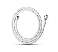 OFFO Manguera Ducha 2m,Con protección Antitorsión,Manguera de Ducha de PVC,Flexo Ducha de alta presión de Repuesto,Para Grifería de Baño,Blanco Mate