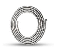 OFFO Manguera Ducha 4m, Flexo Ducha con Protección Antitorsión, Manguera de Ducha de Acero Inoxidable, Conexión Estándar G1/2", Cable Ducha Universal y Flexible, Para Grifería de Baño, Plata