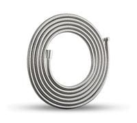 OFFO Manguera Ducha 5m, Flexo Ducha con Protección Antitorsión, Manguera de Ducha de Acero Inoxidable, Conexión Estándar G1/2", Cable Ducha Universal y Flexible, Para Grifería de Baño, Plata