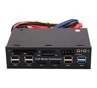 OFFPENSIG 5.25 Pulgadas USB 3.0 Panel Frontal Pc USB 3.0/2.0 Hub E-Sata Sata Lector de Tarjetas de Audio para Caja de Computadora Bahía de Unidades Ópticas