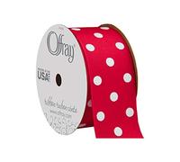 Offray Lunares Grosgrain Ribbon 1 - 1/2-inch x 9 de Color Rojo, Otros, Multicolor