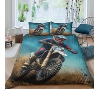 Offroad Racing Funda Edredon de poliéster Juego de 3 Piezas Diseño 3D con Cremallera Offroad Racing Funda de Edredón incluye Funda de Almohada Suave Lavables for Adolescentes Super king（260x220cm）