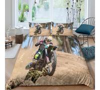 offroad racing style Funda Edredon Microfibra 3 Piezas Compuesto Impresión 3D Cierre de offroad racing estilo Funda de Edredón Funda de Almohada a Juego Lavables for Ancianos Single（135x200cm）