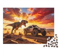 Offroad Rally Puzzle para Adultos 1000 Piezas Recycled Dino Desert Race Puzzles para Ancianos Impossible Hard Difficult Challenging Idea for Women 38x26cm/1000 Piezas