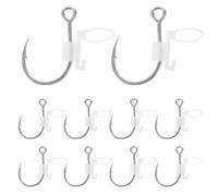 OFFSCH 10 anzuelos para camarones: anzuelos con púas, Accesorios Que Brillan en la Oscuridad para Diversos Peces - Porta cebos no perforante