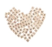 OFFSCH 100 Piezas Fichas de Madera Números y Símbolos para Educación Temprana Aprendizaje Matemáticas Juguetes Bloques DIY Creatividad y Pensamiento Crítico