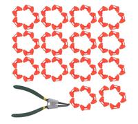 OFFSCH 101 Gafas Antipicoteo para Aves de Corral Rojas Tamaño Medio sin Ataduras con Pinzas de Instalación Rápida para Prevención de Conflictos en Gallinas y Pollos de Granja