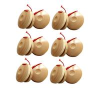 OFFSCH 12 Piezas Castañuelas de Madera para Percusión Instrumento Musical Educativo Ligero y Duradero para Principiantes Mejora Coordinación Mano-Cerebro y Sentido del Ritmo