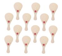 OFFSCH 12 Piezas Paletas de Madera Diy para Juguetes de Graffiti Madera con Pelota Paletas para Pintar Fomenta Creatividad y Actividades Familiares Interactivas