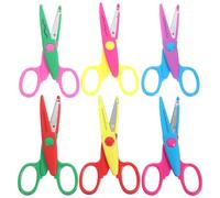 OFFSCH 12 Tijeras de Manualidades para Estudiantes Borde Decorativo, Acero Inoxidable, Tamaño Pequeño, Colores Surtidos, Juego de 6 Diseños Dobles, Ideales para Scrapbooking y Bricolaje