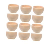 OFFSCH 12piezas Juguete De Cuenco De Madera Sin Pintar Miniatura Para Diy Manualidades De Madera Juguetes De Cocina Simulados